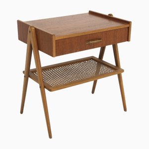 Scandinavian Teak and Oak Bedside Table, Sweden, 1960s
