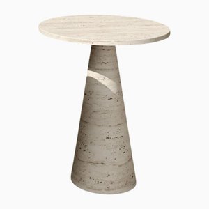 Mesa auxiliar Luna de travertino de Stonemarble