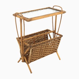 Porte-Revues Scandinave en Rotin, Suède, 1950s