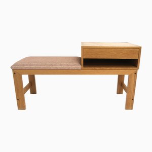 Scandinavian Oak Telephone Bench, Sweden, 1960s