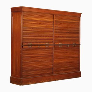 Vintage Roller Shutter Cabinet in Larch Wood, 1950s