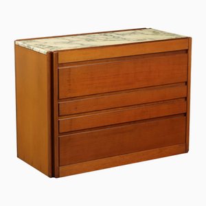 Cajonera 4D de nogal de Angelo Mangiarotti para Molteni, años 80