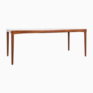 Mesa de comedor extensible danesa Midc-Cntury de teca atribuida a HW Klein para Bramin, años 60