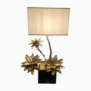 Tischlampe mit Blumenmuster von Maison Jansen, Frankreich, 1970er