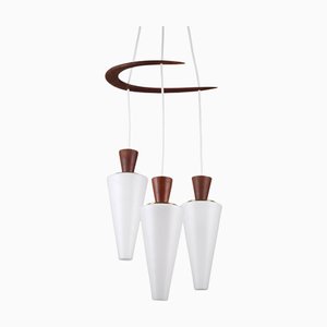 Schwedische Moderne Hängelampe aus Glas, 1950er