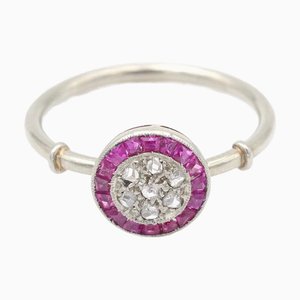 Art Deco Ruby Target Ring