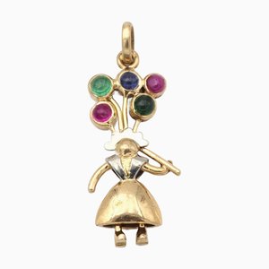 18 Karat Gold Balloon Girl Pendant
