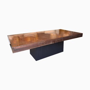 Grande Table Basse en Cuivre Gravé à l'Acide, 1979