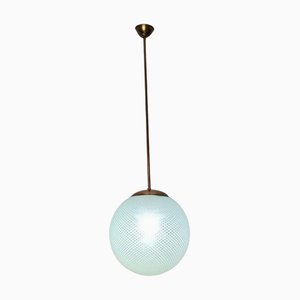 Reticello Pendant Lamp in Glass attributed to Carlo Scarpa for Venini, Italy, 1940s
