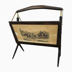 Portariviste in legno e ottone di Ico Parisi, 1950