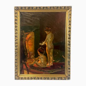 Après Paul Peel, Après le Bain, Années 1900, Huile sur Toile, Encadrée