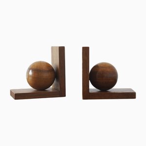 Fermalibri Mid-Century in legno, anni '50, set di 2