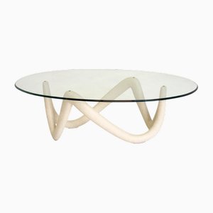 Table Basse Ovale avec Socle Sculptural par Armando Rosato