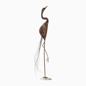French Crane Bird Floor Lamp, 1970s