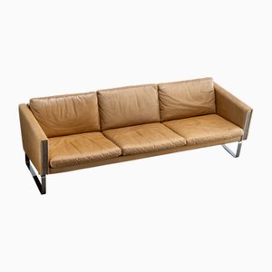 CH-103 Three-Seater Leather Sofa by Hans J. Wegner for Carl Hansen & Søn, 1970s