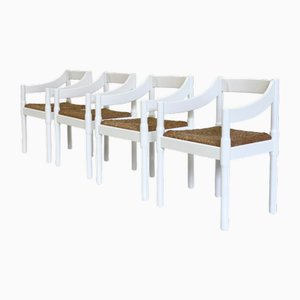 Carimate Stones Chairs attributed to Vico Magistretti in Wit, Set of 4