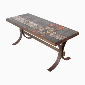 Mesa de centro francesa brutalista, años 70