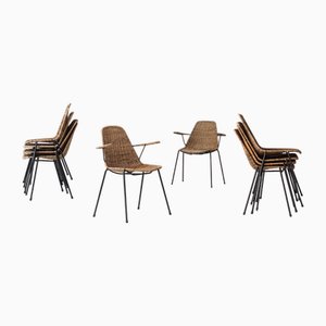 Vintage Italian Dining Chairs by Gian Franco Legler, 1950s, Set of 10