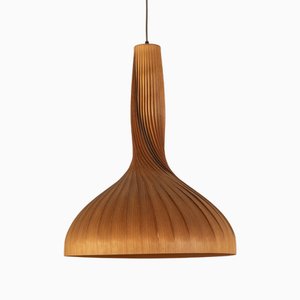 Lámpara de techo de madera de Hans-Agne Jakobsson, años 60