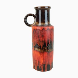 VintageModel 401-28 Lava Drip Glaze Shades of Orange and Brown Vase from Scheurich, 1970s