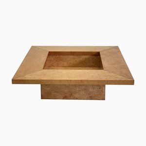 Table Basse Carrée en Loupe de Bois de Smania