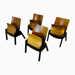 Sillas de auditorio apilables vintage, años 70. Juego de 4