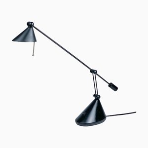 Vintage Postmodern Black Plastic Adjustable Table Lamp, 1980s