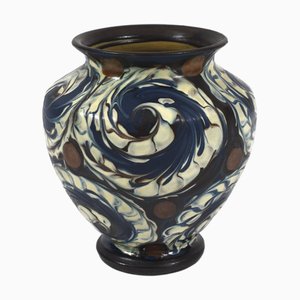 Danish Swirl Glazed Ceramic Vase by Herman Kähler, 1920s