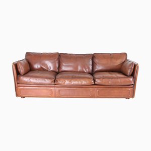 Vintage Three-Seater Leather Sofa from Roche Bobois, 1970s