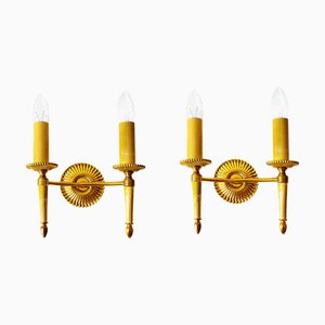 Vintage Wandlampen aus Messing, 2er Set