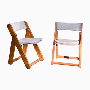 Kon-Tiki Folding Chairs in Pine by Gillis Lundgren for Ikea, 1970s, Set of 2