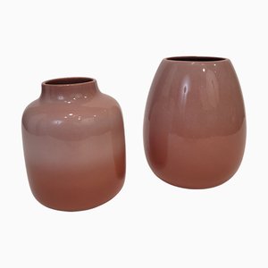 Steingut Vasen, 19. Jh. von Villeroy & Boch, Luxembourg, 2er Set