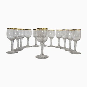 Verres à Vin en Cristal, 1940s, Set de 12