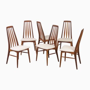 Teak Eva Chairs by Niels Koefoed for Koefoeds Hornslet, 1960s, Set of 6