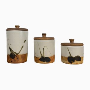 Vintage La Colombe Pots with Lids, 1960s, Set of 3