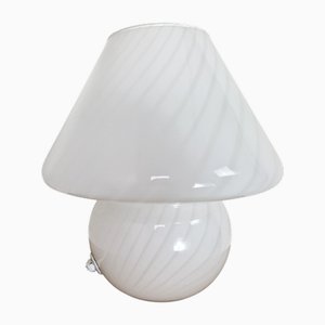Lámpara en forma de hongo en blanco de Murano, años 70