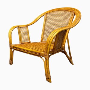 French Armchair in Rattan and Bamboo