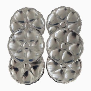 Platos vintage de concha de metal plateado. Juego de 6