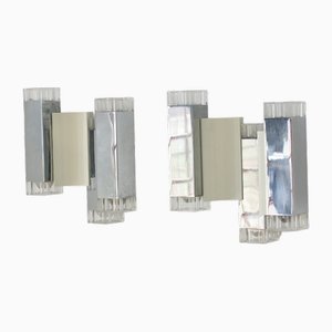 Lampade da parete Cubic di Gaetano Sciolari per Sciolari Illuminazione, Italia, anni '70, set di 2