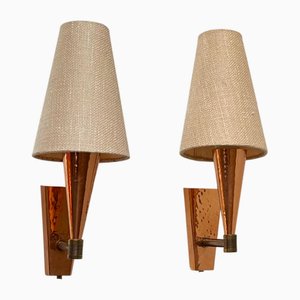 Vintage Danish Copper Wall Lamps by Svend Mejlstrøm, 1960s, Set of 2