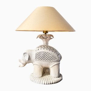 Weiße Collage Lampe aus Keramik, 1970er