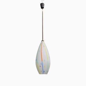 Lampe à Suspension en Verre de Murano, 1950s