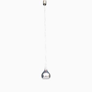 Minimal Chandelier in Chromed Metal attributed to Angelo Brotto for Esperia Trombetta, 1970s