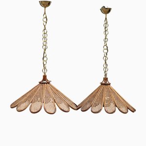 Decorative Bamboo Pendants, Italy, 1960s, Set of 2