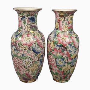 Chinesische Keramikvasen, 1940er, 2er Set