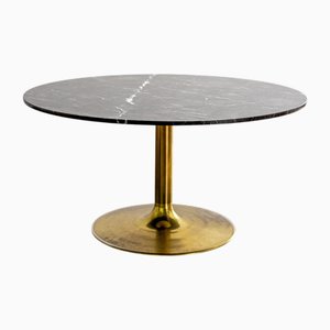 Mesa escandinava de mármol y latón de Börje Johanson, años 60
