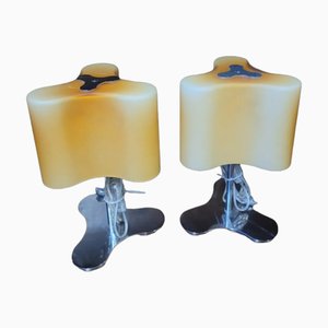 Paralumi vintage in vetro, set di 2