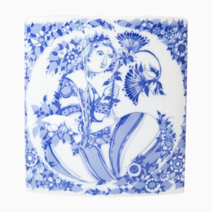 Blaue und weiße Porzellanvase von Bjorn Wiinblad für Rosenthal, 1970er