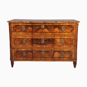 Commode à Tiroirs Baroque Louis XVI Antique en Contreplaqué de Noyer avec Incrustations de Bande, 1775