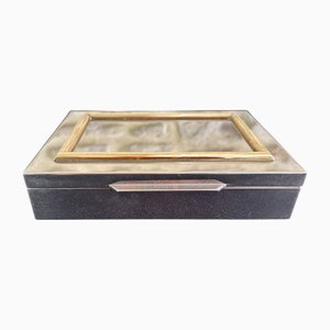 Romeo Rega Chrome/Brass Box 70 attributed to Romeo Rega, 1970s